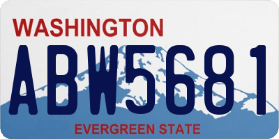 WA license plate ABW5681