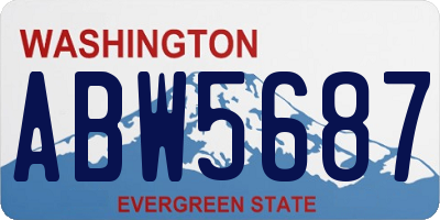 WA license plate ABW5687