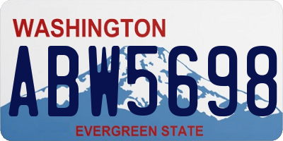 WA license plate ABW5698