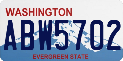 WA license plate ABW5702