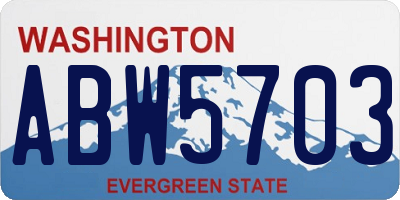 WA license plate ABW5703