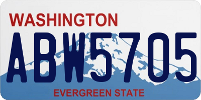 WA license plate ABW5705