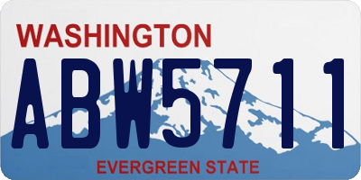 WA license plate ABW5711