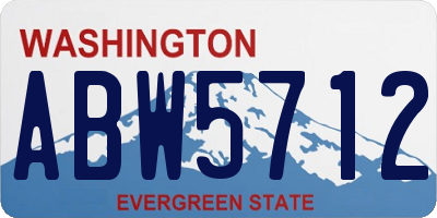 WA license plate ABW5712