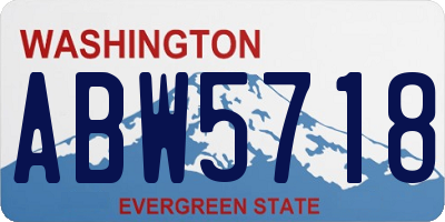 WA license plate ABW5718