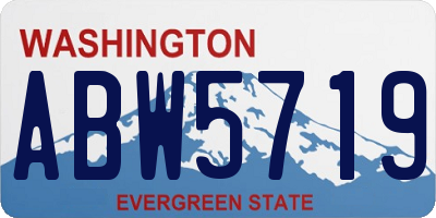 WA license plate ABW5719