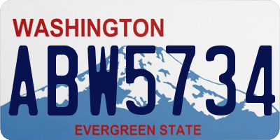 WA license plate ABW5734
