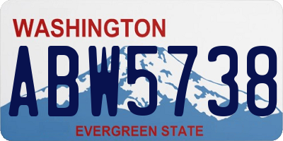 WA license plate ABW5738