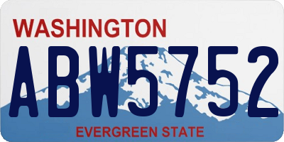 WA license plate ABW5752