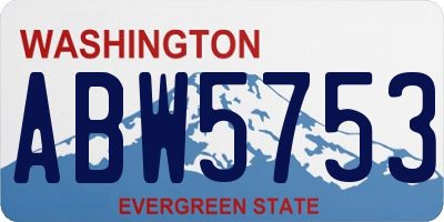 WA license plate ABW5753