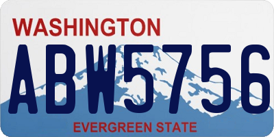 WA license plate ABW5756