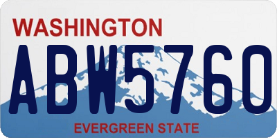 WA license plate ABW5760