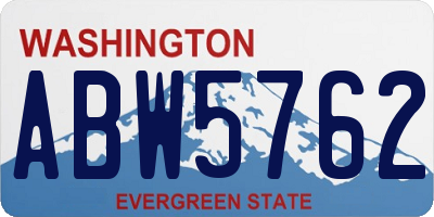 WA license plate ABW5762