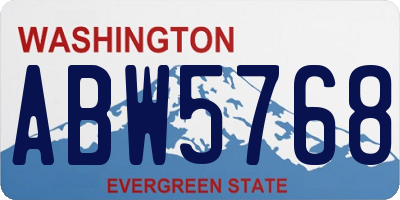 WA license plate ABW5768