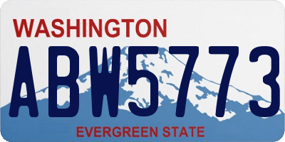 WA license plate ABW5773