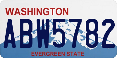 WA license plate ABW5782