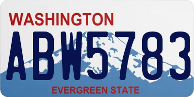 WA license plate ABW5783