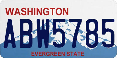 WA license plate ABW5785