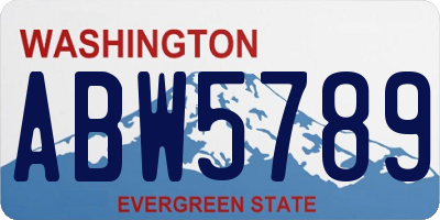 WA license plate ABW5789