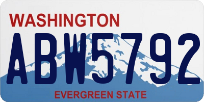 WA license plate ABW5792
