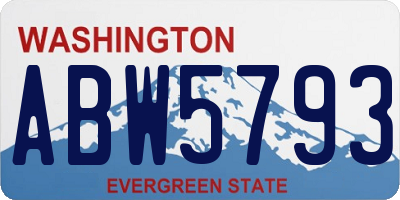 WA license plate ABW5793