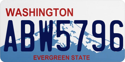 WA license plate ABW5796