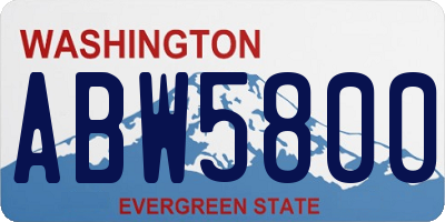 WA license plate ABW5800