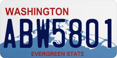 WA license plate ABW5801