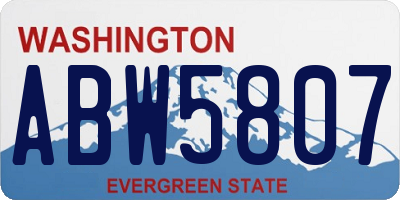 WA license plate ABW5807
