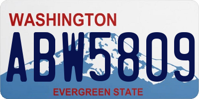 WA license plate ABW5809