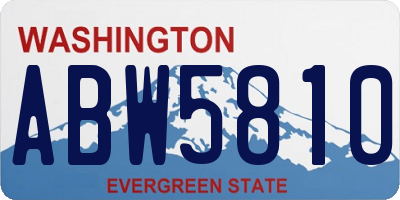 WA license plate ABW5810