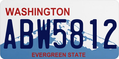 WA license plate ABW5812