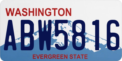 WA license plate ABW5816