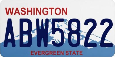 WA license plate ABW5822