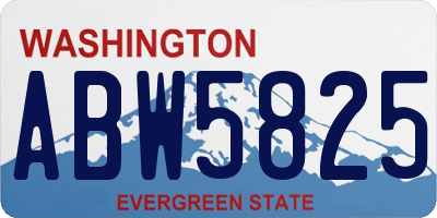 WA license plate ABW5825