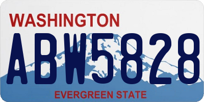 WA license plate ABW5828
