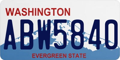 WA license plate ABW5840