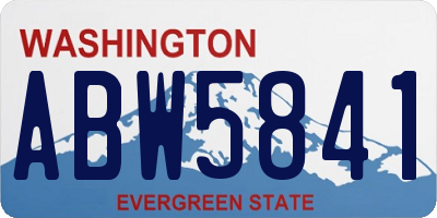 WA license plate ABW5841