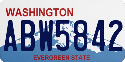 WA license plate ABW5842