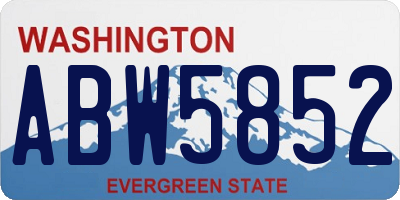 WA license plate ABW5852