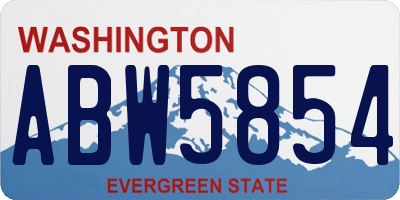WA license plate ABW5854
