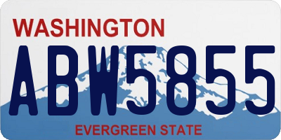 WA license plate ABW5855