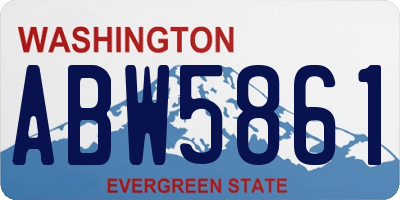 WA license plate ABW5861