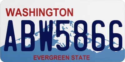 WA license plate ABW5866