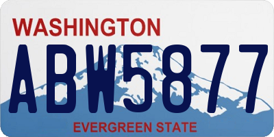 WA license plate ABW5877