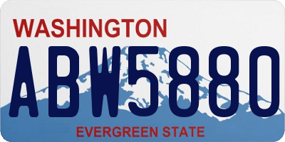 WA license plate ABW5880