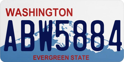 WA license plate ABW5884