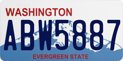 WA license plate ABW5887