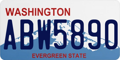 WA license plate ABW5890