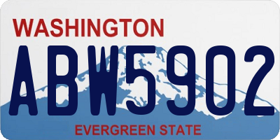 WA license plate ABW5902